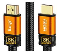 IBRA Cable HDMI 2.1 8K, 15 m Ultra HD Cable de alta velocidad 48Gbps Soporta 8K @60HZ 4K @120HZ 4320p Compatible con Fire TV 3D Soporte Ethernet Función 8K UHD 3D-Xbox PlayStation PS3 PS4 PC - Naranja