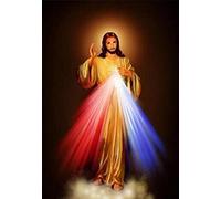 IBUKHSDGYIFH Moderno Dios Misericordia Jesús Pintura en lienzo cristiana Carteles e impresiones Arte de la pared Imagen mural para la sala de estar Decoración del hogar Sin marco-40X50cm