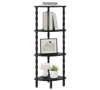 IBUYKE 4-Tier Corner Shelf,Stylish Corner Bookshelf for Small Spaces,Industrial Corner Storage Display Shelves,Small Corner Table for Bedroom,Bathroom,Kitchen, Black WBC019B