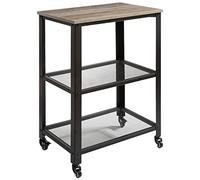 IBUYKE Carrito de Servicio de 3 Niveles, 60x40x81 cm Estantería metálica con Ruedas, Organizador de Almacenamiento para Cargas Pesadas, Tablero de sobremesa, para Cocina, Sala de Estar TMJ011Y