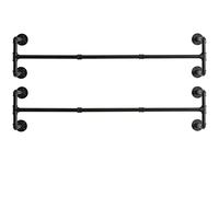IBUYKE Perchero de Pared Industrial, Estante de la Ropa del Tubo, 127cm Barra de Ropa para Colgar en la Pared Rústico, para Tienda, Sala de Estar, Gabinete, Cuatro Bases TYJ002H-2