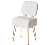 IBUYKE Taburete de vanidad, Silla de Maquillaje Plegable, Blanco WBD030W
