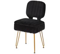 IBUYKE Taburete de vanidad, Silla de Maquillaje Plegable, Negro WBD030B