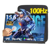 IBW Monitor portátil de 2.8 K 100 Hz, pantalla táctil de 15.6 pulgadas, QHD 2880 x 1620, 300 nits, 100% sRGB IPS, monitor para juegos con VESA HDR FreeSync Eye Care USB-C HDMI, segunda pantalla