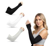 IBXWMNG 3 pares de Manguitos running, Unisex Manguitos Voleibol, Mangas para Brazos, protección UV, Ciclismo de Compresión Mangas de Protección UV Elástica Transpirable para Actividades al Aire Libre