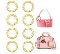 IBXWMNG 8 Piezas Mosqueton Redondode Metal,Anillo de mosquetón Redondo,Aleación de Zinc Mosqueton,para Carteras,Maletas,llaveros,DIY Manualidades Accesorios