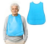 IBXWMNG Baberos para adultos de silicona impermeables Baberos para personas mayores plastificados Lavables para adultos, Protector de Ropa Lavable para Comer