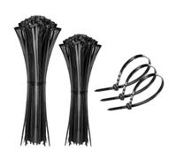 IBXWMNG Bridas negras para cables, 100 unidades de sujetacables de plástico de 100mm x 1.9mm + 150mm x 1.9mm, Perfectas para envolver y asegurar cables con fuerza y durabilidad.
