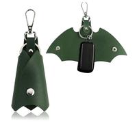 IBXWMNG Llavero con Forma de Murciélago de Piel Sintética Verde Oscuro Estuche de Llaves Funda para Llaves Organizador de Llaves Regalo para Hombre y Mujer