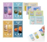 IBXWMNG Marcapáginas de 12 piezas, marcapáginas magnético, punto de libro, marcadores de libros coloridos impresos con fotos de paisajes y patrones florales