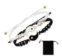 IBXWMNG Pulseras para Parejas, 1 Pares Mejores Amigas, Yin Yang Pulseras de Cordón Ajustable,pulseras, pulseras trenzadas hechas a mano para el mejor amigo