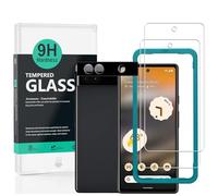 Ibywind 2 Piezas Protector de Pantalla Compatible con Google Pixel 6a 5G 6,1",con Metálico Protector de Lente,Dureza 9H Cristal Templado,Resistente a los arañazos
