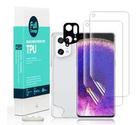 Ibywind [2 Piezas, Protector de Pantalla para Oppo Find X5 Pro 5G 6.7",con Metálico Protector de Lente de Cámara,Atrás Pegatina Protectora Fibra de Carbono,[Admite la función de Huella Digital]