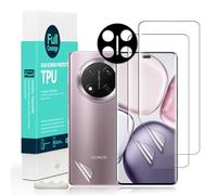 Ibywind 2 Piezas Protector Pantalla para Honor Magic 7 Lite/X9c 5G 6,78"+1 Pieza Protector Cámara+1 Pieza Protector Trasera Fibra Carbono,Protector hidrogel TPU