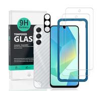 Ibywind 2 Piezas Protector Pantalla para Samsung Galaxy A16 4G/5G 6,7"+1 Pieza Protector Cámara+1 Pieza Protector Trasera Fibra Carbono,Dureza 9H Cristal Templado,Fácil de instalar