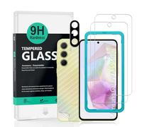 Ibywind 2 Piezas Protector Pantalla para Samsung Galaxy A35 5G 6.6"+1 Pieza Protector Cámara+1 Pieza Protector Trasera Fibra Carbono,Dureza 9H Cristal Templado,Fácil de instalar