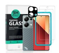 Ibywind 2 Piezas Protector Pantalla para Xiaomi Redmi Note 13 Pro 4G 6.67"+1 Pieza Protector Cámara+1 Pieza Protector Trasera Fibra Carbono,Dureza 9H Cristal Templado,Fácil de instalar