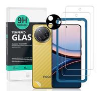 Ibywind 2 Protectors Pantalla para Xiaomi Poco F7 Ultra 5G 6,67"+1 Protector Cámara+1 Protector Trasera Fibra Carbono,Dureza 9H Cristal Templado,Fácil de instalar
