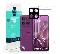 Ibywind para Motorola Edge 60 Pro 5G 6,7", 2 Protectors Pantalla+1 Protector Cámara+1 Protector Trasera Fibra Carbono,Protector hidrogel TPU