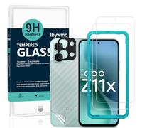 Ibywind Protector de Pantalla para vivo iQOO Z11x 5G,2 Piezas Dureza 9H Cristal Templado y Protector de Lente de Cámara,Fácil de Instalar,Compatible Detector Huellas,Anti Arañazos,Sin Burbujas