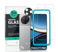 Ibywind Protector de Pantalla para Xiaomi Poco F7 Pro 5G,2 Piezas Dureza 9H Cristal Templado y Protector de Lente de Cámara,Fácil de Instalar,Compatible Detector Huellas,Anti Arañazos,Sin Burbujas