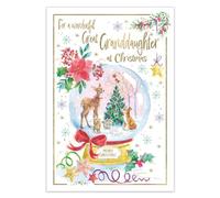 IC&G - Tarjeta de Navidad para una maravillosa bisnieta, globo de nieve de animales