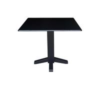IC International Concepts Mesa de comedor cuadrada de madera maciza de 36 pulgadas, color negro