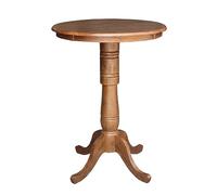 IC International Concepts Mesa de pedestal redonda de 30 pulgadas, altura de la barra de 41.1 pulgadas, construcción de madera resistente, ideal para comedor o sala de estar, acabado de roble