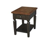 IC International Concepts Vista - Mesa auxiliar, construcción de madera resistente, perfecta para sala de estar o dormitorio, fácil montaje, acabado de nogal nogal/carbón lavado