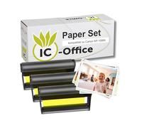 IC-Office KP-108IN - Juego de papel fotográfico y cinta de repuesto para impresoras fotográficas Canon Selphy CP1500/1300/1200/1000/910/820/810 (108 hojas de papel de 4 x 6" + 3 cartuchos de color)