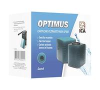 ICA Carga Filtrante de Repuesto para Filtro Interior Optimus 200, Cartucho con Foamex y Carbón Activado, Filtración Mecánica y Química para Agua Cristalina y Sin Olores, 2und