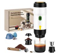 ICARE Cafetera Portatil Capsulas, Espresso Machine 3 en 1, 20BAR Presión, 92°C Extracción, Batería 7500mAh, Carga USB/Coche, para Café Molido y Cápsulas Pequeña/Grande (Blanco)