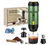 ICARE Cafetera Portatil Capsulas, Espresso Machine 3 en 1, 20BAR Presión, 92°C Extracción, Batería 7500mAh, Carga USB/Coche, para Café Molido y Cápsulas Pequeña/Grande (Verde)