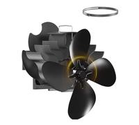 ICARE Ventilador de chimenea con 4 aspas, Ventilador estufa leña, ventilador de estufa con chip de alta temperatura, ventilador chimenea leña silencioso sin electricidad para estufa/tubo