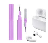 ICARER Clean Kit para AirPods Pro 3 AirPods Pro 2 AirPods Pro AirPod 2/3/4, 3 en 1 Kit de Limpieza Auriculares multifunción Herramienta Cepillo Suave Flocado Esponja para iPhone Cámara Teclado-Púrpura