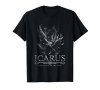 Ícaro Demasiado Cerca del Sol Leyenda mítica de otoño Camiseta gráfica económica, Hombre, Negro, M