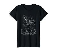 Ícaro Demasiado Cerca del Sol Leyenda mítica de otoño Camiseta gráfica económica, Mujer, Negro, S
