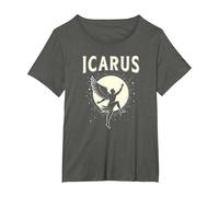 Ícaro Mitología Griega Camiseta, Mujer Tallas Grandes, Asfalto, 1XL Grande