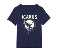 Ícaro Mitología Griega Camiseta, Mujer Tallas Grandes, Azul Marino, 1XL Grande