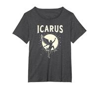 Ícaro Mitología Griega Camiseta, Mujer Tallas Grandes, Jaspeado Oscuro, 1XL Grande