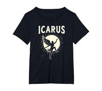 Ícaro Mitología Griega Camiseta, Mujer Tallas Grandes, Negro, 1XL Grande