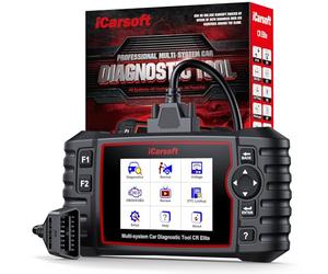 iCarsoft CR Elite OBD2 Máquina Diagnosis Coche Multimarca, Escáner de Coche para Motor, ABS, SRS y Transmisión, Detector Fallos Coche con 9 Funciones Reinicio, Prueba de Batería