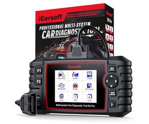 iCarsoft EU Pro Escáner Automotriz OBD2, Escáner de Diagnóstico para Landrover/Benz/VW/Audi/BMW/Porsche, Pueba/Registro de Batería, Reset de Aceite, DPF, BMS, ETC, SAS, ABS, Codificación Inyectores