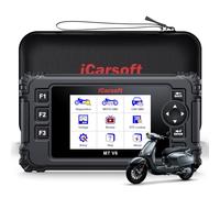 iCarsoft MT V6 - Escáner OBD2 de motocicleta para aleación real, herramienta de diagnóstico bidireccional de motocicleta de sistema completo con 7 reinicios/múltiples pruebas activas/prueba de batería