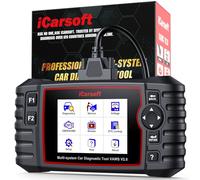 iCarsoft VAWS V2.0 OBD2 Máquina Diagnosis Coche para VW/AU.DI/Skoda/Seat, Escáner de Todo el Sistema, Detector Fallos Coche con 9 Funciones Reinicio, Prueba de Batería, Actualización de por Vida