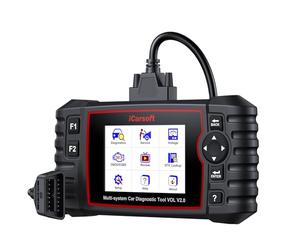 iCarsoft Vol V2.0 OBD2 Máquina Diagnosis Coche para Volvo/SAAB, Escáner de Todo el Sistema, Detector Fallos Coche con 9 Funciones Reinicio, Prueba de Batería, Actualización de por Vida