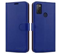 iCatchy Funda de piel tipo cartera para Alcatel 1S / 3L 2021 con función atril compatible con Alcatel 1S / 3L 2021 (azul)