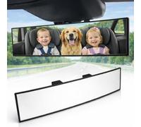 ICBEAMER, Espejo retrovisor panorámico de gran angular HD, vidrio con plana transparente, elimina los puntos ciegos, antirreflejos, ajuste universal para coche, todoterreno, camión, 1 unidad, 27 cm