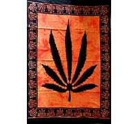 ICC - Póster con diseño de hoja de marihuana, canna stilo hippie, bohemio y rastafari, tapiz para pared, arte psicodélico, 76 x 102 cm,