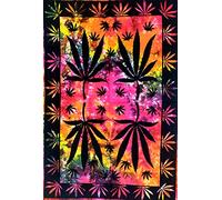 ICC,Tapiz de marihuana para colgar en la pared, póster de hojas de cannabis, hippie, decoración de maceta, rasta ganja, tapices baratos (nuevo lanzado) (abierto negro múltiple)